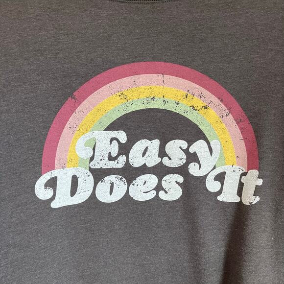 Wildfox Gray Easy Does It Rainbow Women's Sweatshirt Crew Neck Pullover Sz M - Picture 3 of 8